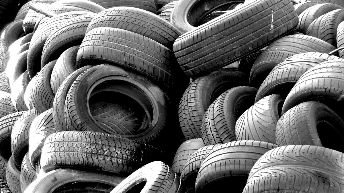 big pile of old tires