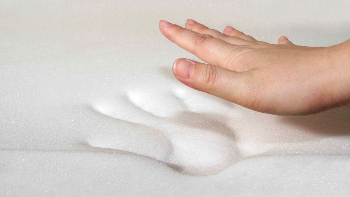 hand impression on memory foam