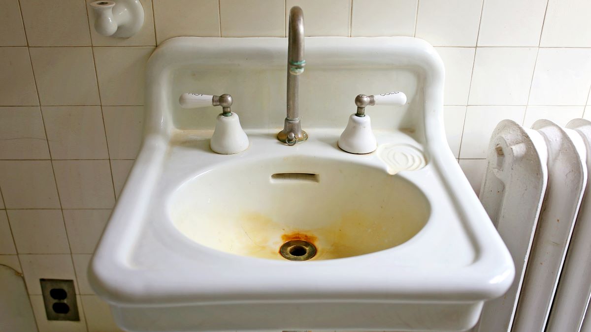 old porcelain sink