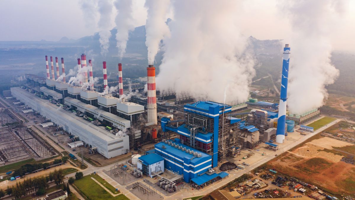 Aerial view of Mae Moh coal power plant