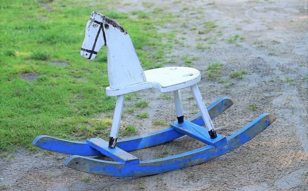 old wooden rocking horse
