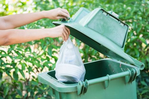 Throwing away garbage